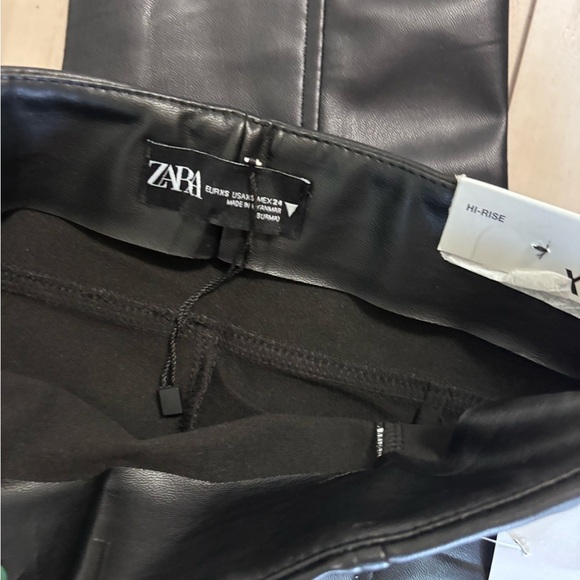 Zara Dark Faux Leather Leggings - Picture 3 of 4